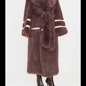 PrettyLittleThing Chocolate Teddy Coat